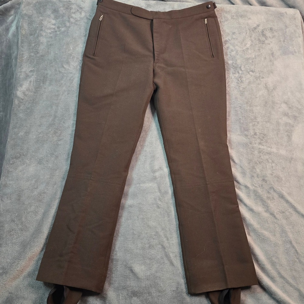 Bogner Fortiss Vintage Men Ski Pants 36 Brown Wool Blend Stirrup Western Germany